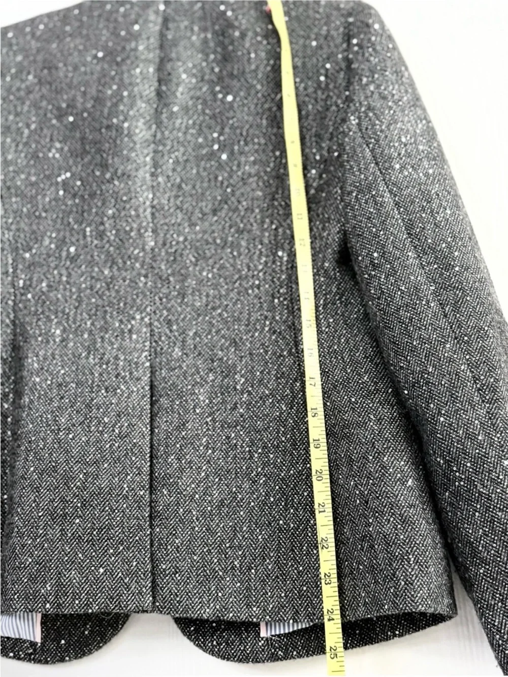 J. Crew Campbell Donegal Sparkle Charcoal Herringbone Career Blazer Size 6